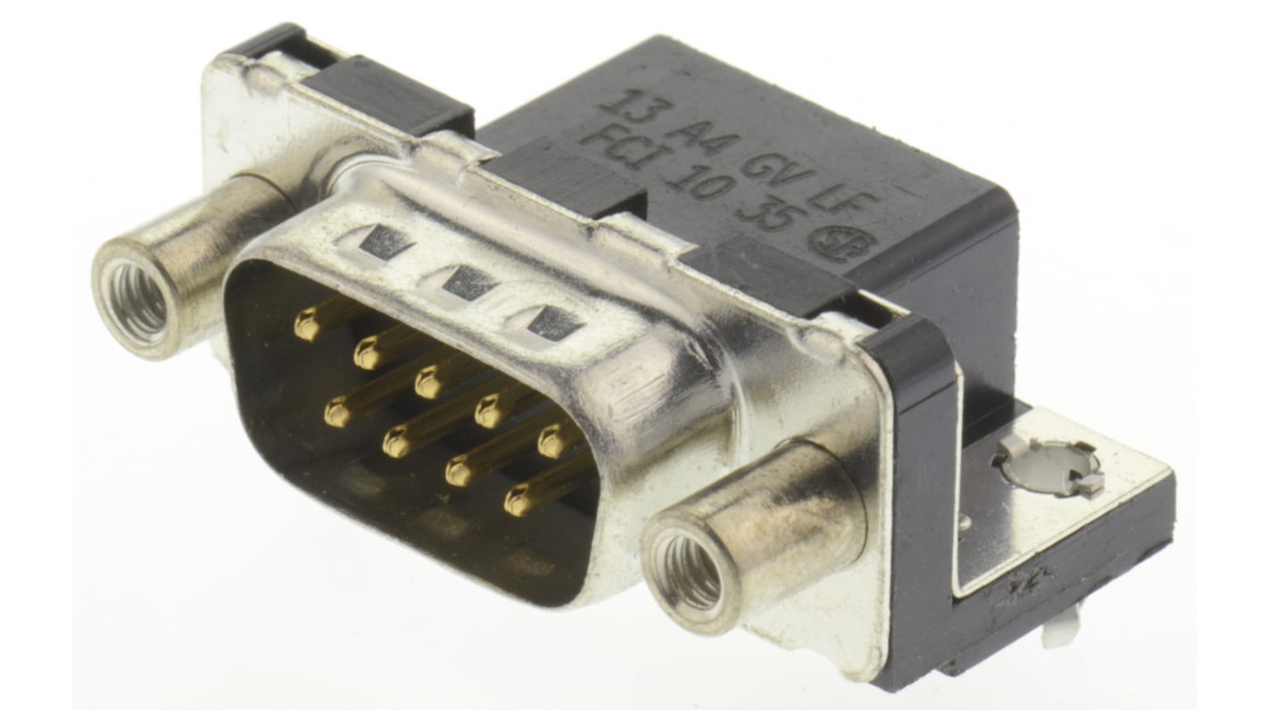 Conector D-sub Amphenol FCI, Serie Delta D, paso 2.74mm, Ángulo de 90° , Montaje en orificio pasante, Macho,