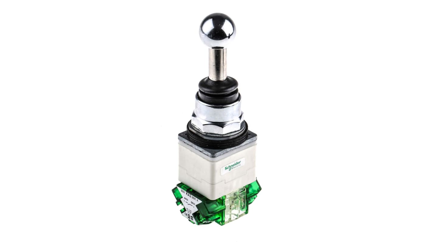 Schneider Electric Harmony 9001K Joystick, 2-Achsen Langsam öffnend, 1-poliger Schließer / 3 A @ 240 V ac, 550 mA @