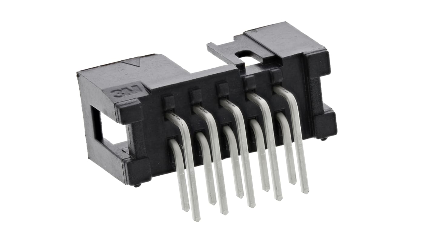 3M 2500 Series Right Angle Through Hole PCB Header, 10 Contact(s), 2.54mm Pitch, 2 Row(s), Shrouded