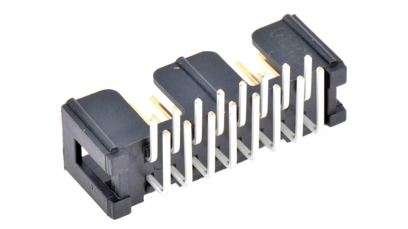 3M 2500 Series Right Angle Through Hole PCB Header, 16 Contact(s), 2.54mm Pitch, 2 Row(s), Shrouded