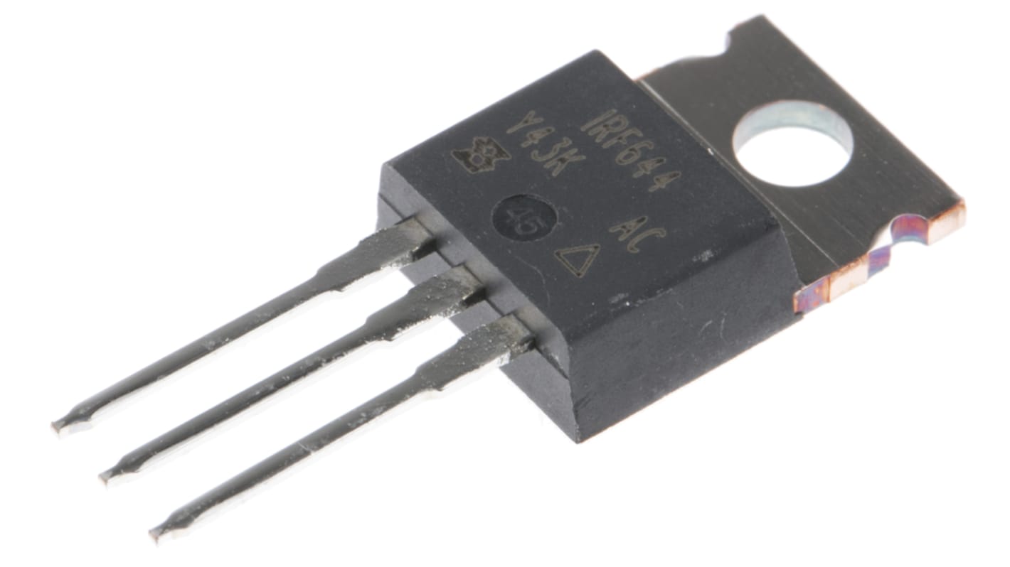 MOSFET Vishay, canale N, 280 mΩ, 14 A, TO-220AB, Su foro