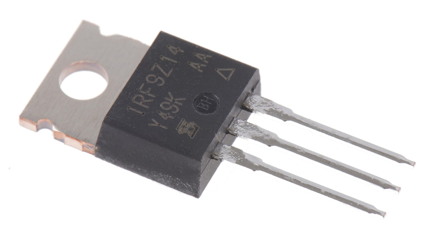 P-Channel MOSFET, 6.7 A, 60 V, 3-Pin TO-220AB Vishay IRF9Z14PBF