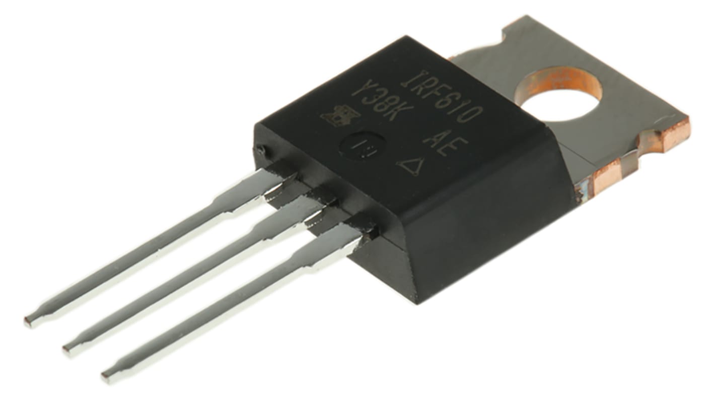 N-Channel MOSFET, 3.3 A, 200 V, 3-Pin TO-220AB Vishay IRF610PBF