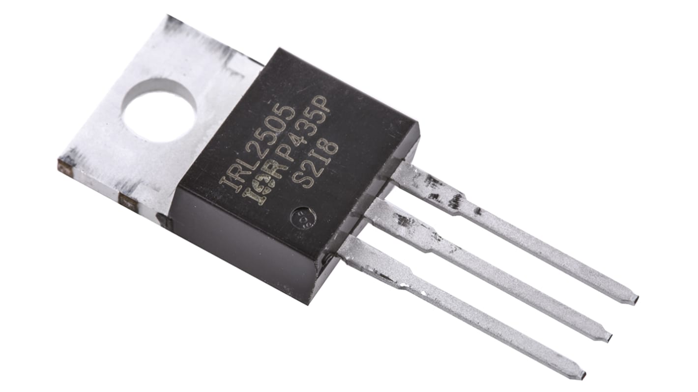 Infineon LogicFET N-Channel MOSFET, 104 A, 55 V, 3-Pin TO-220AB IRL2505PBF