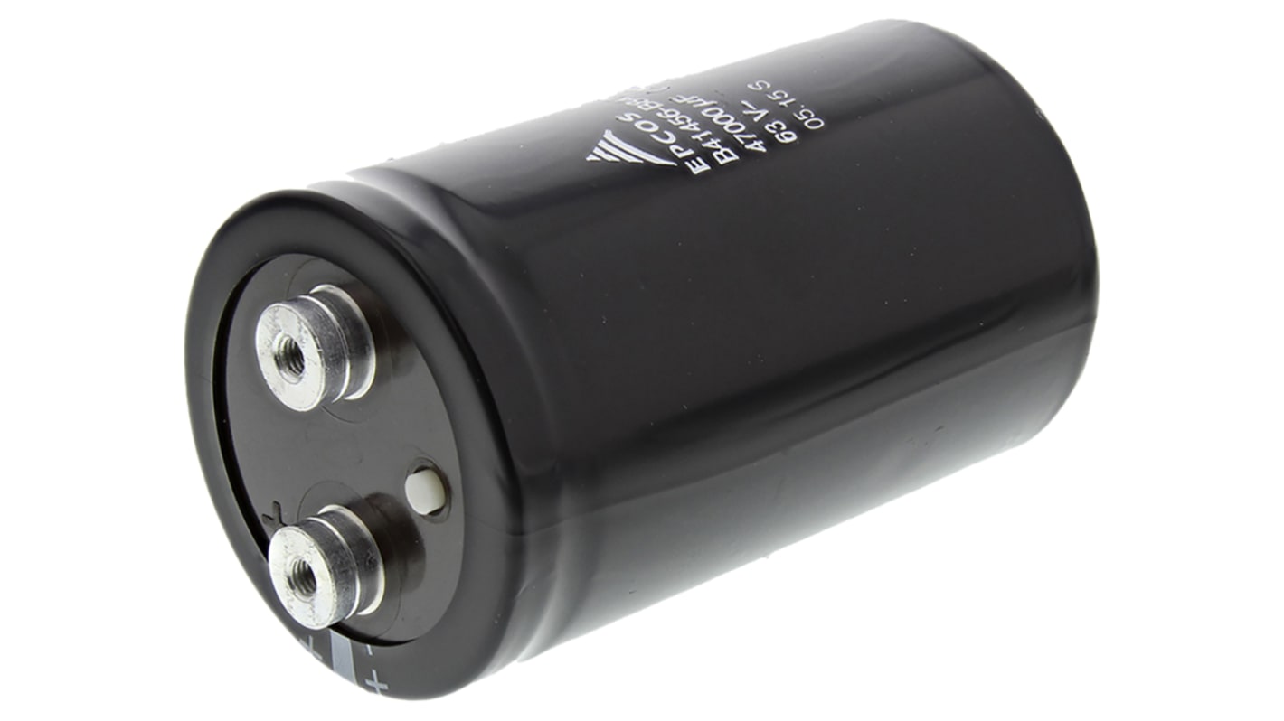 EPCOS 47000μF Aluminium Electrolytic Capacitor 63V dc, Screw Terminal - B41456B8479M600