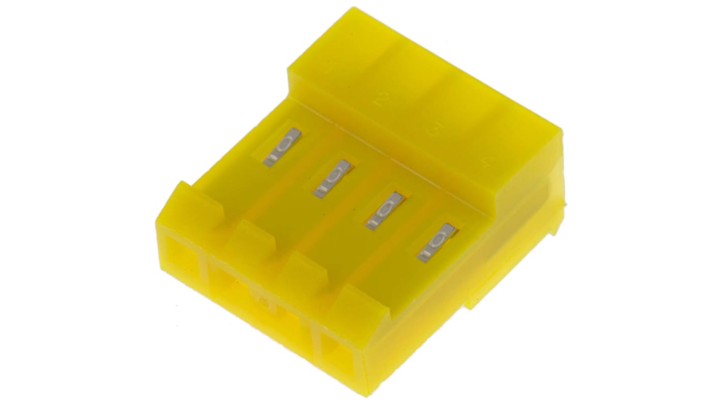TE Connectivity IDC连接器, 母座, 4p, 3.96mm间距, 电缆安装, IDC端接, 直角, MTA-156系列