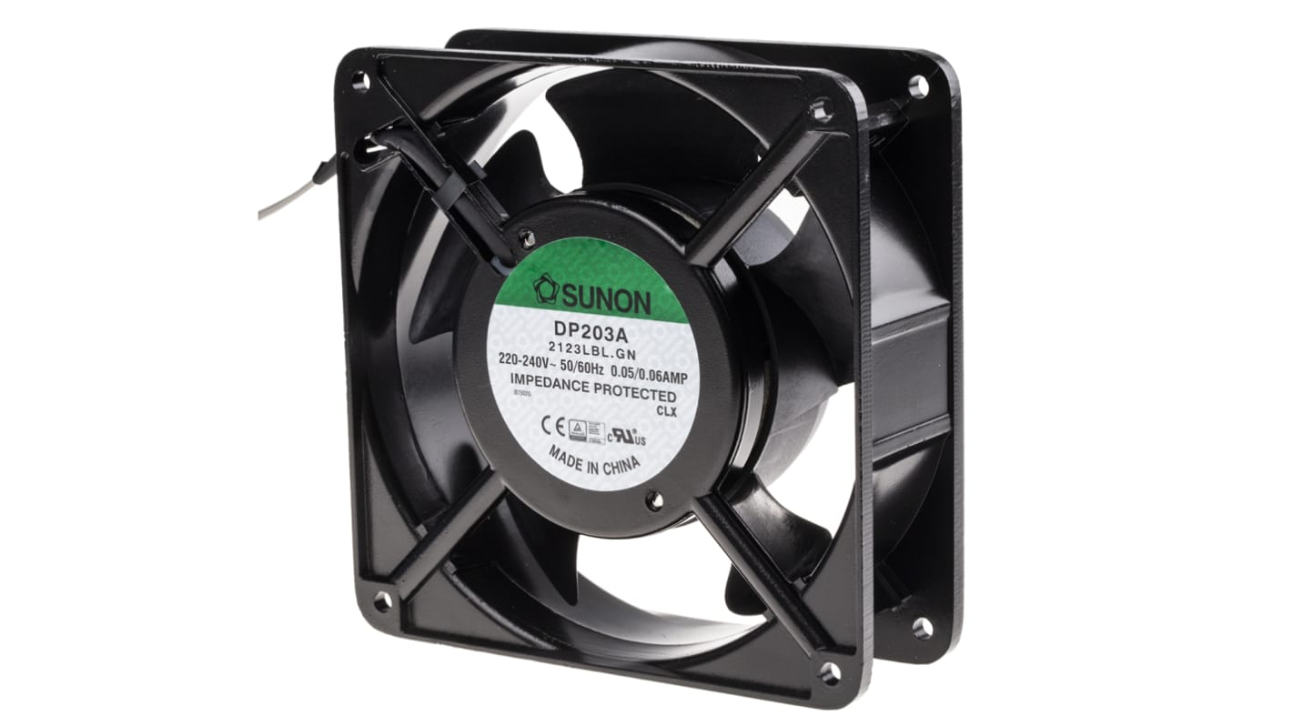 Sunon DP Series Axial Fan, 230 V ac, AC Operation, 132.5m³/h, 10W, 50mA Max, 120 x 120 x 38mm