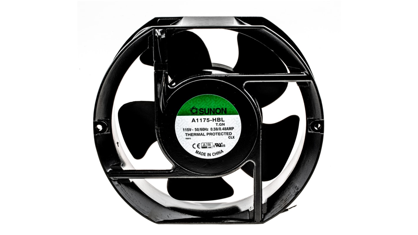 Sunon A1175 Series Axial Fan, 115 V ac, AC Operation, 302m³/h, 36W, 480mA Max, 172 x 150 x 51mm