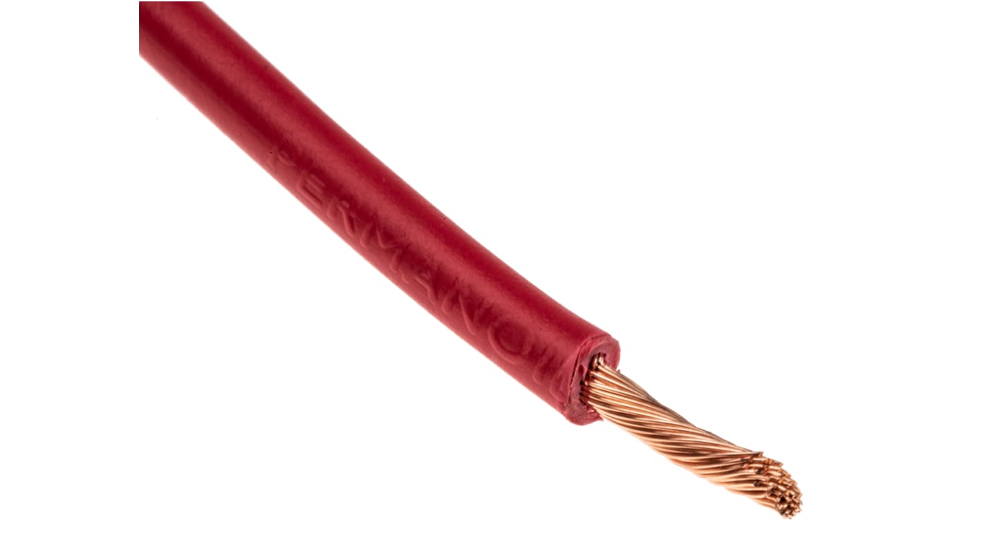 RS PRO Red 2.5 mm² Hook Up Wire, 13 AWG, 50/0.25 mm, 100m, PVC Insulation