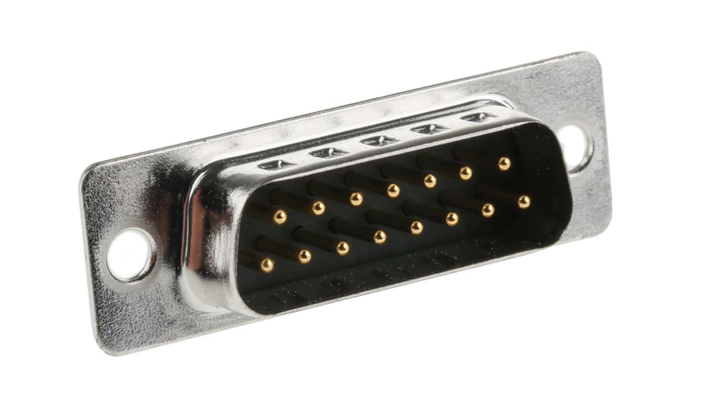 Conector D-sub RS PRO, paso 2.77mm, Recto D-Sub estándar, Montaje en Panel Mount, Macho, Terminación Soldador A, 500 V,