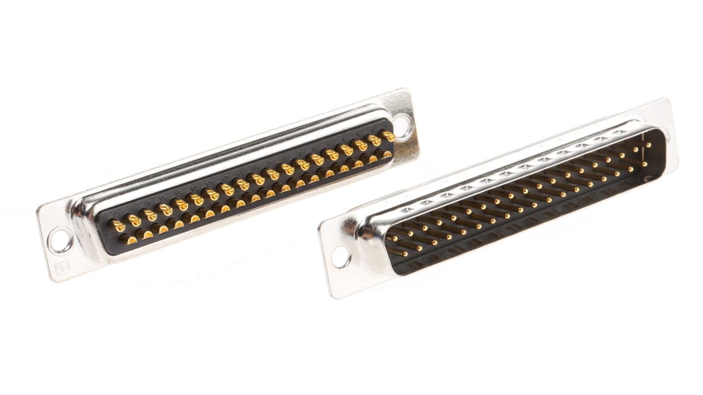RS PRO 37 Way Panel Mount D-sub Connector Plug, 2.77mm Pitch, with 3.05 mm Through Hole
