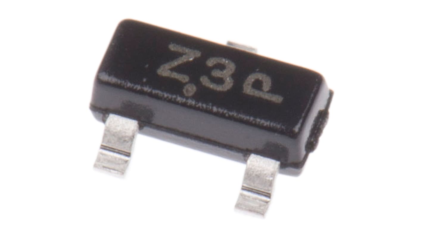 onsemi, 5.6V Zener Diode 7% 300 mW SMT 3-Pin SOT-23