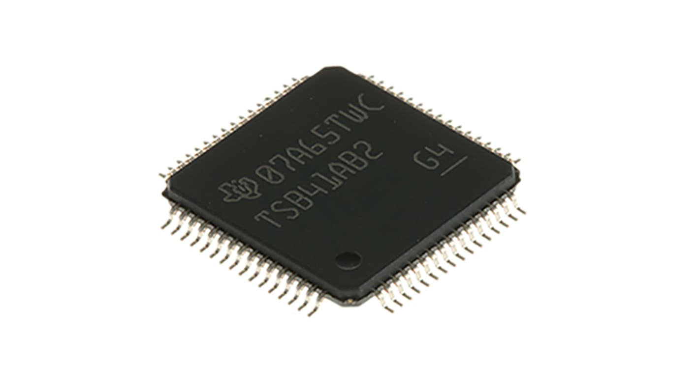 Texas Instruments IEEE-1394a电缆收发器芯片, 64引脚, 4收发器, 贴片安装, HTQFP封装