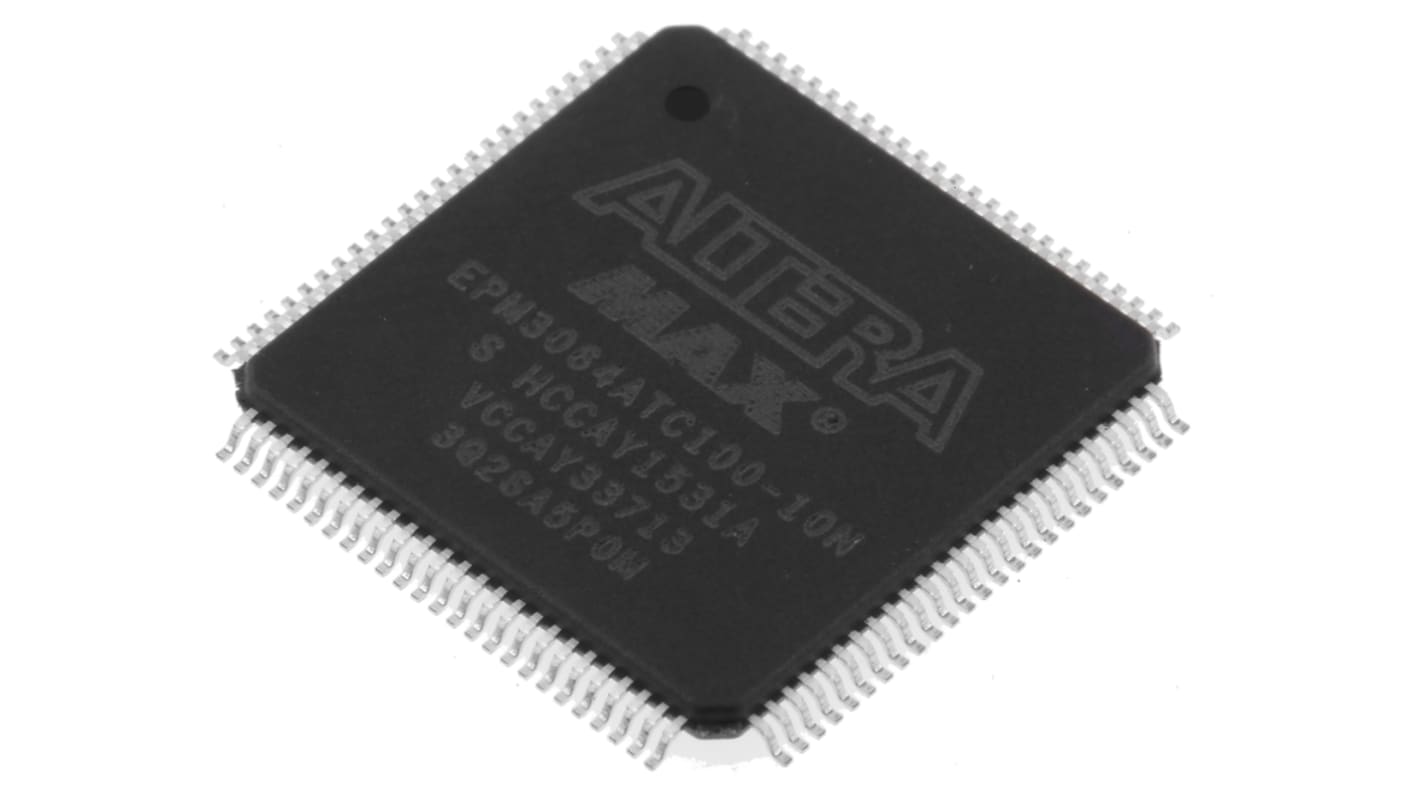 Altera EPM3064ATC100-10N, CPLD MAX 3000A EEPROM 64 Cells, 66 I/O, 4 Labs, ISP, 100-Pin TQFP