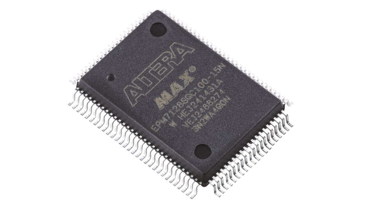 Altera EPM7128SQC100-15N, CPLD MAX 7000S EEPROM 128 Cells, 84 I/O, 8 Labs, ISP, 100-Pin PQFP