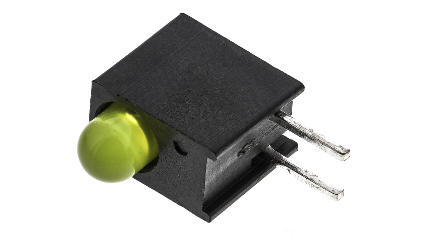 Dialight 551-0307F, Yellow Right Angle PCB LED Indicator, Through Hole 2.1 V