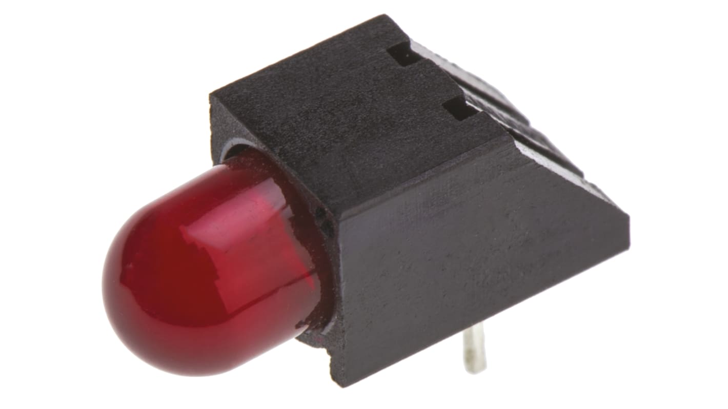 Indicador LED para PCB a 90º Dialight Rojo, λ 635 nm, 1 LED, 1,8 V, 50 °, dim. 13.85 x 6.22 x 6.22mm, mont. pasante