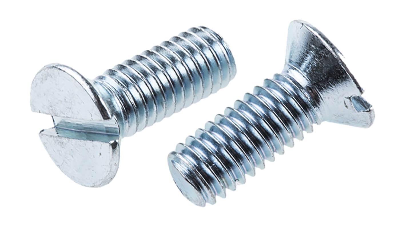 Śruby maszynowe M6 łeb z łbem stożkowym Stalowe długość 16.0mm skok 1.0mm