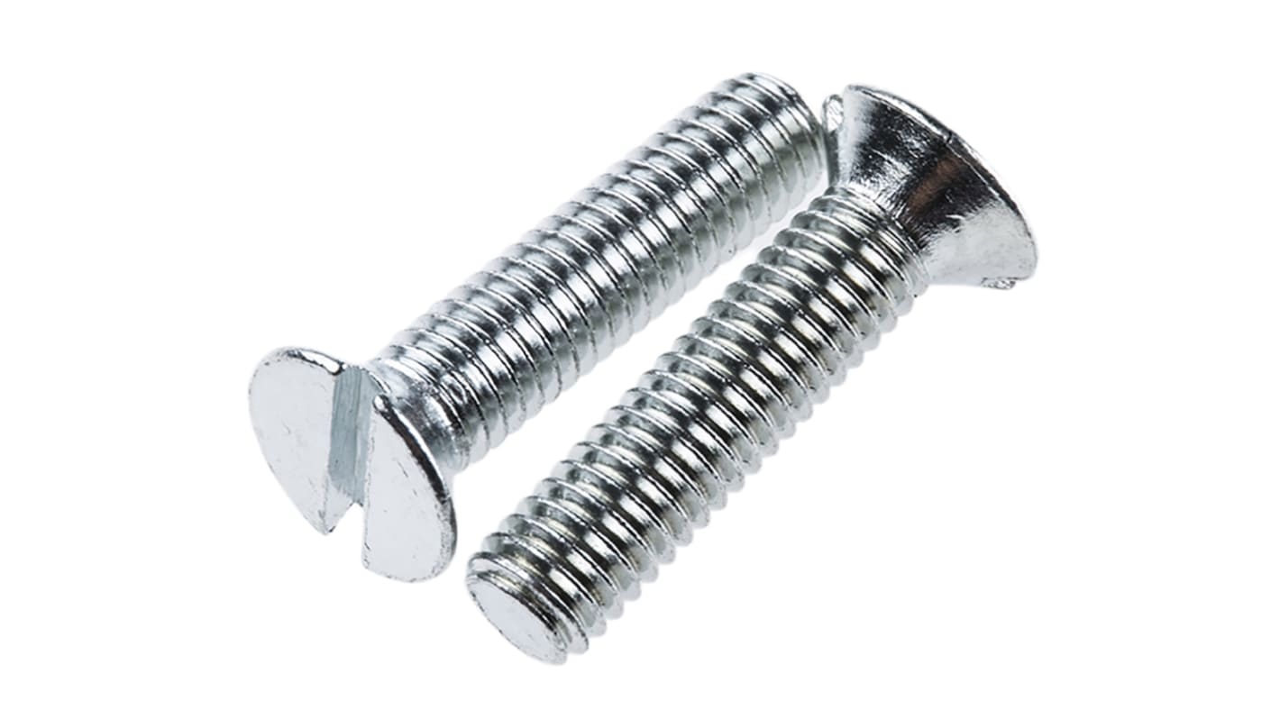 Śruby maszynowe M6 łeb z łbem stożkowym Stalowe długość 25.0mm skok 1.0mm