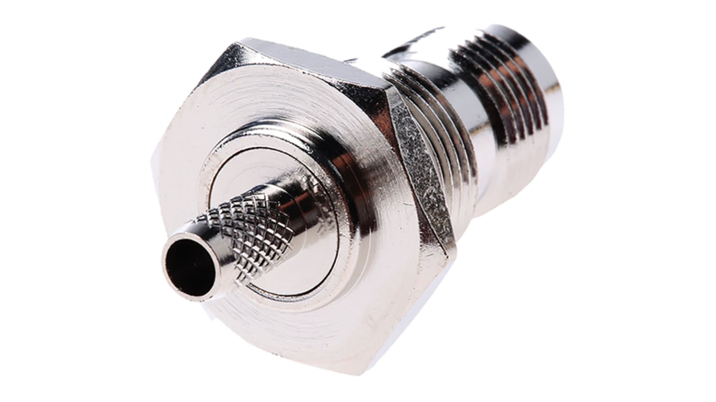 RS PRO, Jack Bulkhead Mount TNC Connector, 50Ω, Crimp Termination, Straight Body