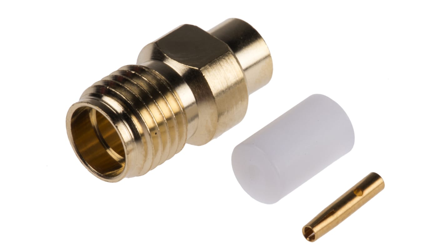 RS PRO, Jack Cable Mount SMA Connector, Crimp Termination, Straight Body