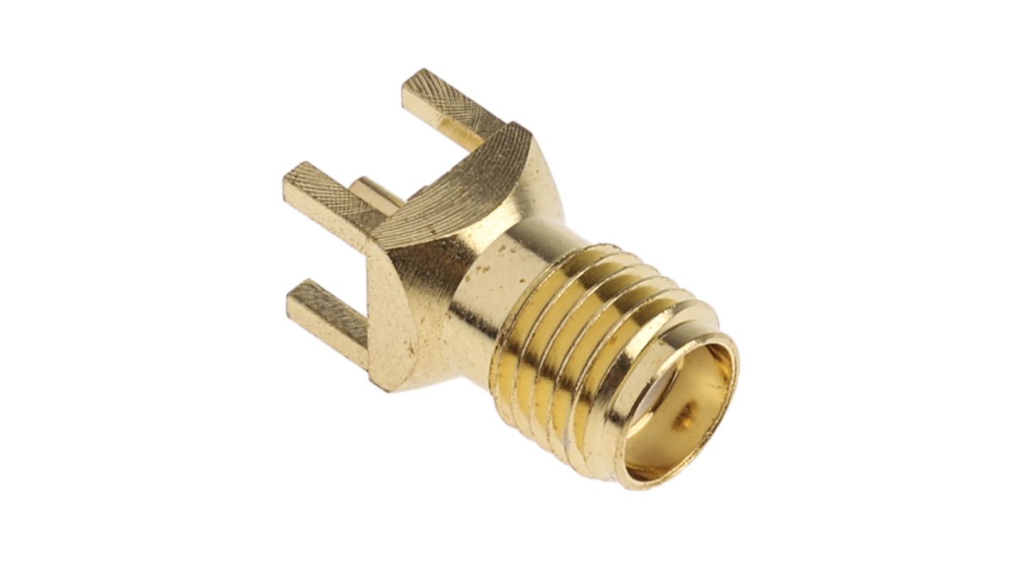 RS PRO, Jack PCB Mount SMA Connector, Solder Termination, Straight Body