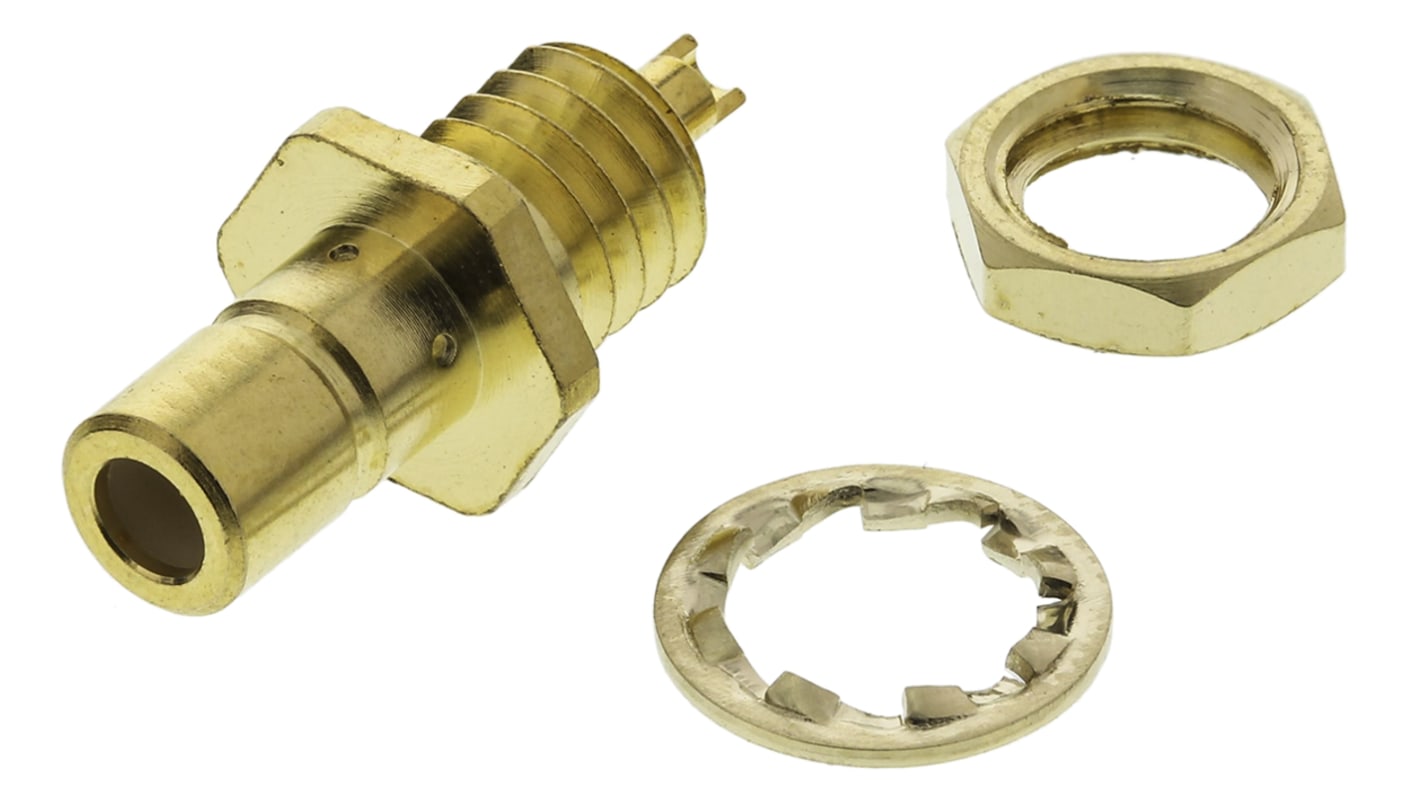 RS PRO SMB连接器公插, 50Ω, 面板安装, 焊接端接, 直向, 用于RG174 A/U线