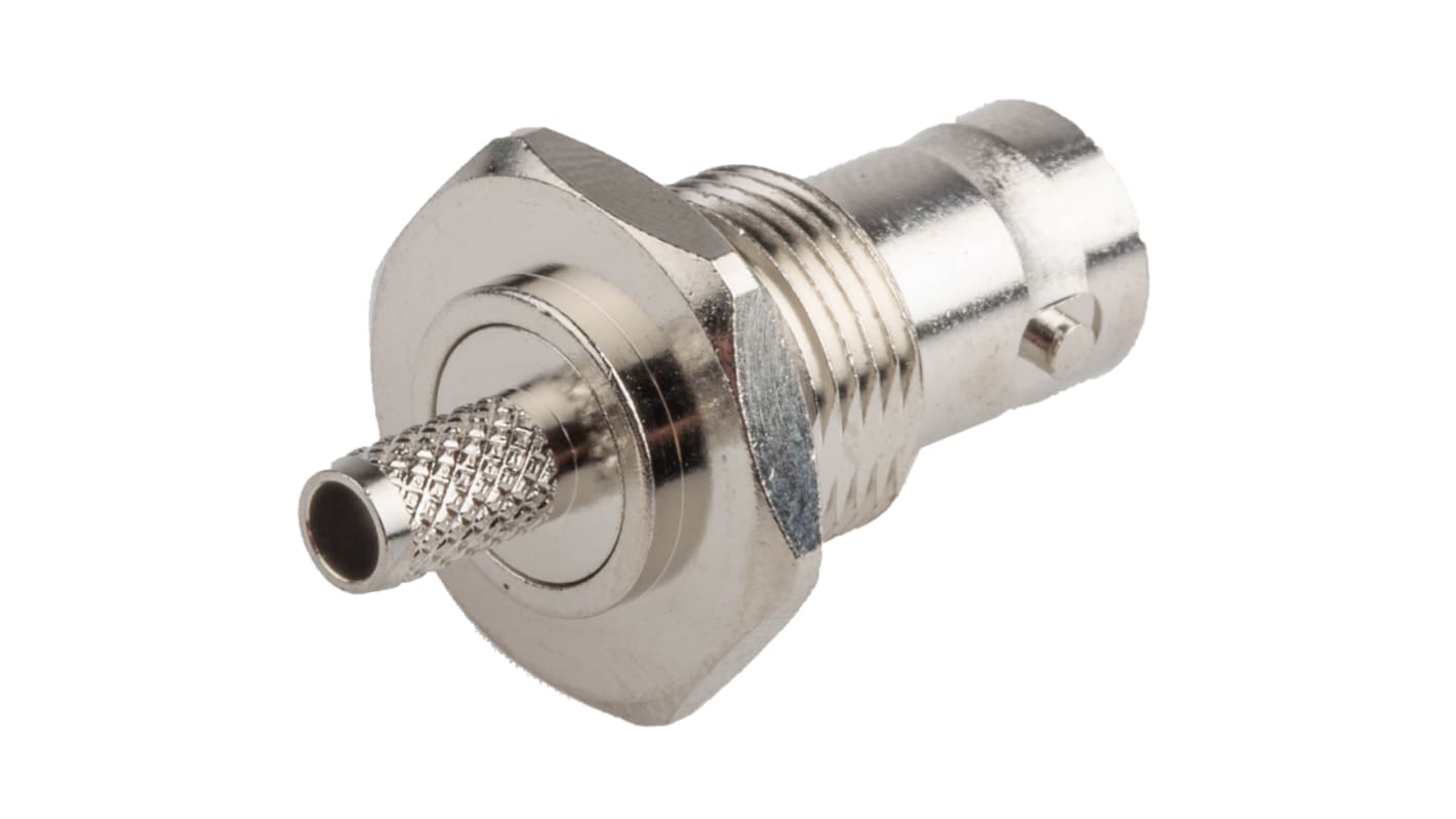 RS PRO, Jack Panel Mount BNC Connector, 50Ω, Crimp Termination, Straight Body