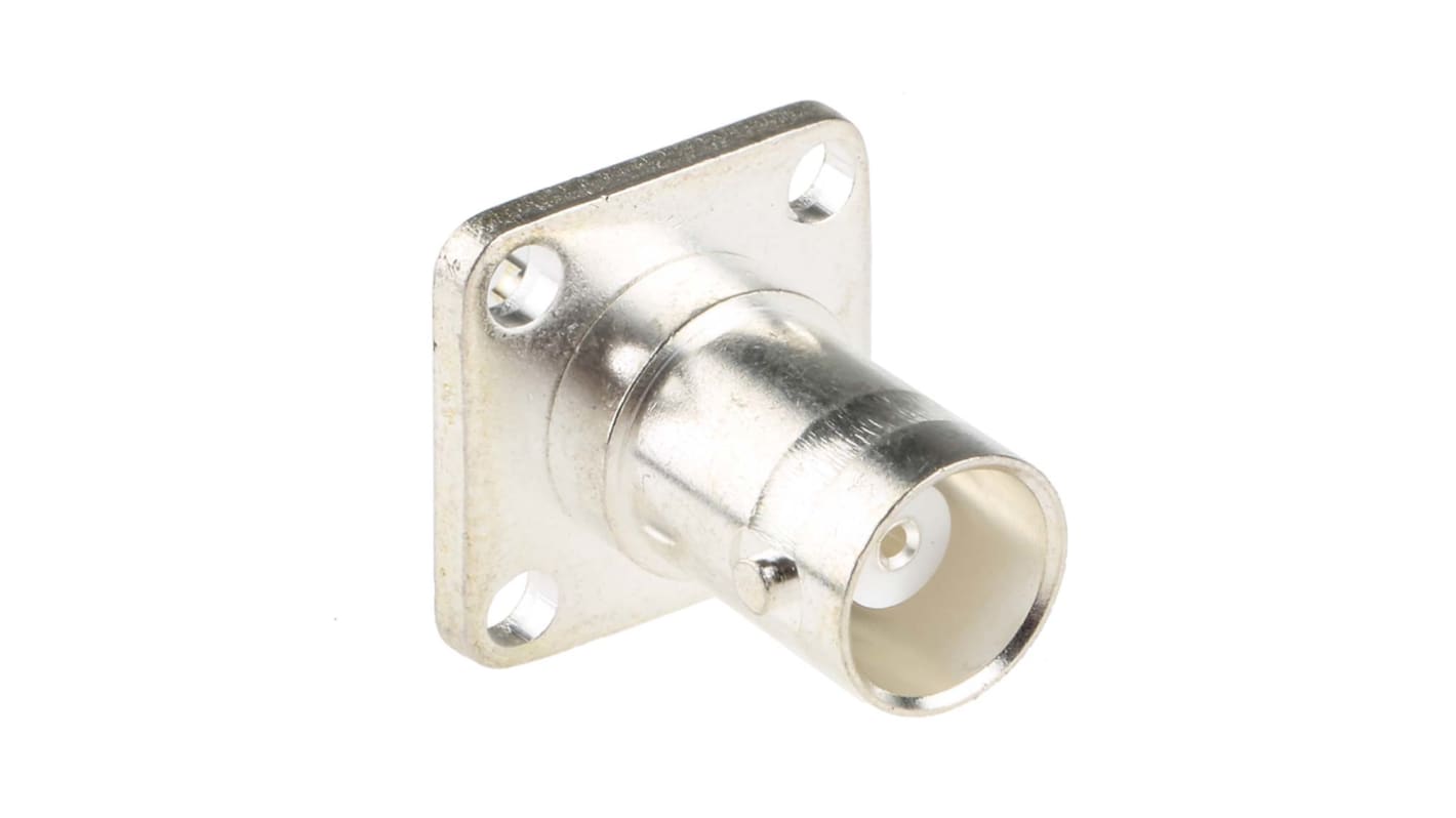 RS PRO Buchse Koaxialsteckverbinder BNC-Steckverbinder, Flanschmontage Löt-Anschluss, 50Ω mit Trennwand, Gerade