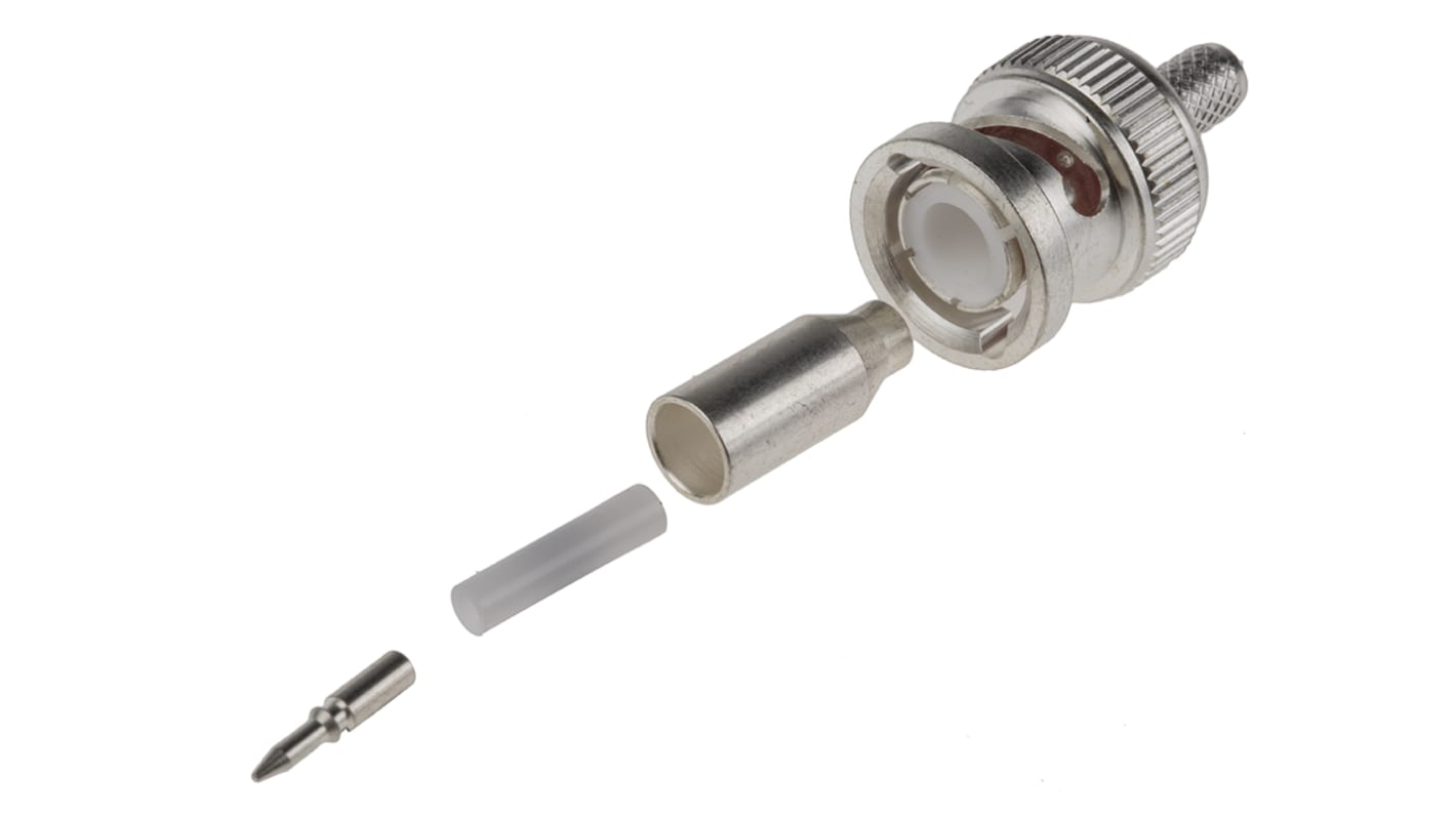 RS PRO, Plug Cable Mount BNC Connector, 50Ω, Crimp Termination, Straight Body