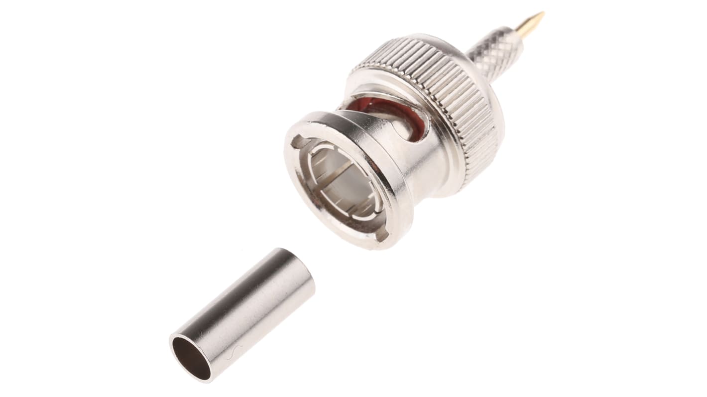 RS PRO, Plug Cable Mount BNC Connector, 75Ω, Crimp Termination, Straight Body