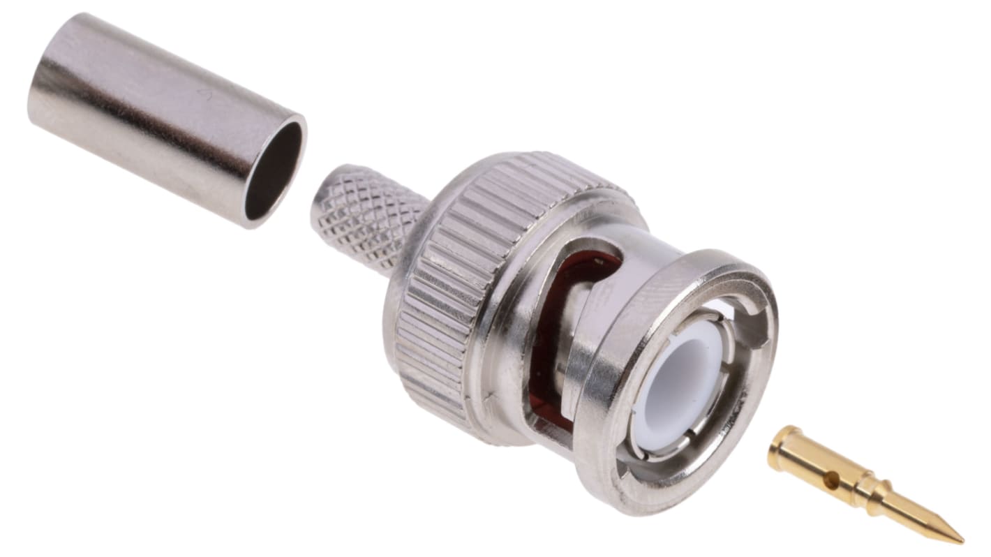 RS PRO Stecker Koaxialsteckverbinder BNC-Steckverbinder, Kabelmontage Crimp-Anschluss, für RG58-Kabel, 50Ω, Gerade