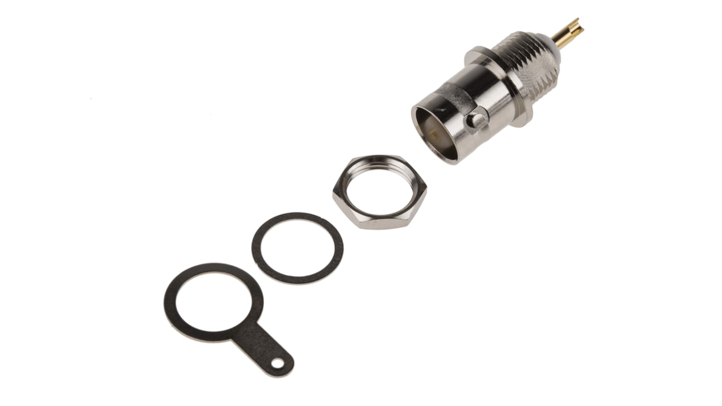 RS PRO, Jack Panel Mount BNC Connector, 50Ω, Solder Termination, Straight Body