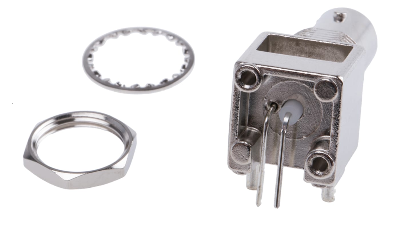 RS PRO, Jack PCB Mount BNC Connector, 75Ω, Through Hole Termination, Right Angle Body