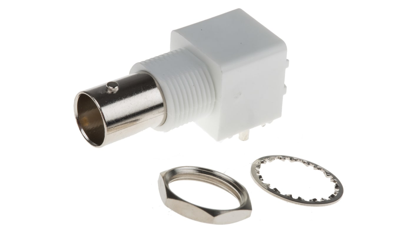 RS PRO, Jack PCB Mount BNC Connector, 75Ω, Through Hole Termination, Right Angle Body