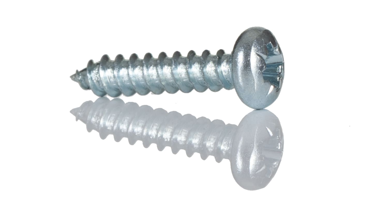 Tornillo autorroscante de cabeza alomada con huella Pozi RS PRO, rosca UTS 4, long. 13mm, de acero