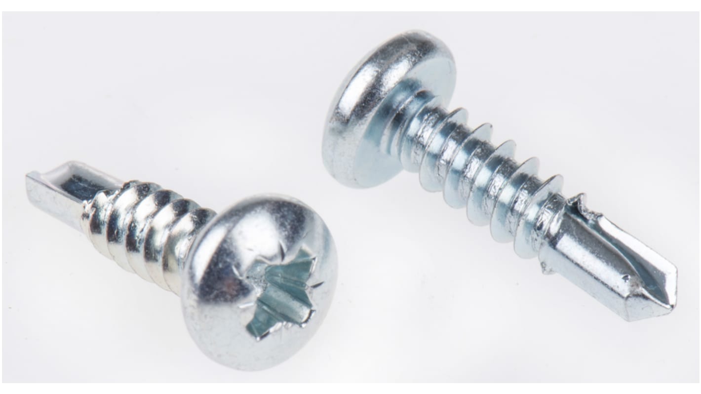 RS PRO Selbstbohrende Schraube Pozidriv  Linsenkopf, Stahl  verzinkt, No. 8 x 16mm