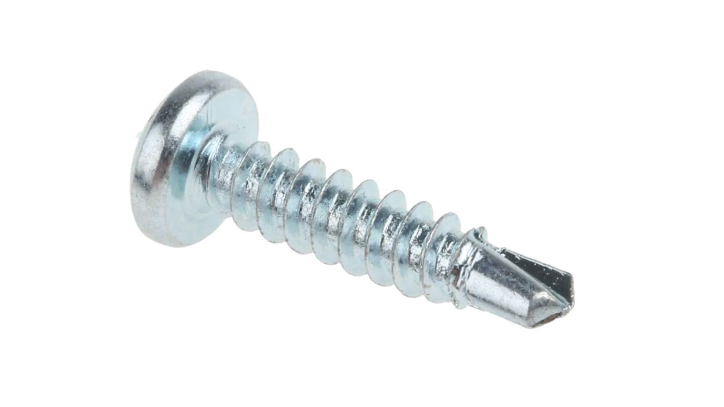 Tornillo autoperforante de cabeza alomada con huella Pozidriv RS PRO, No. 8 x 3/4pulgada, 19mm, de acero galvanizado