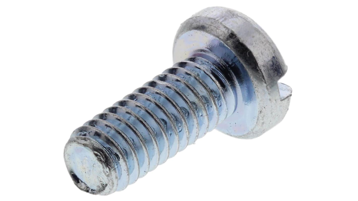RS PRO Zylinderkopf Schlitz Schrauben verzinkt, M2.5 x 6.0mm Stahl
