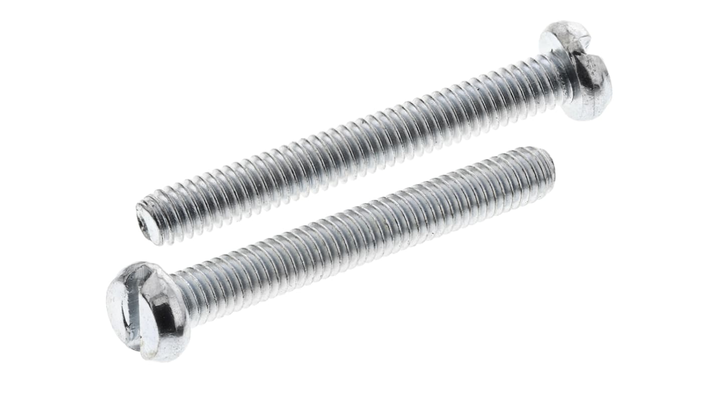 RS PRO Slot  Cheese Head Steel Machine Screws DIN 84, M2.5x20mm