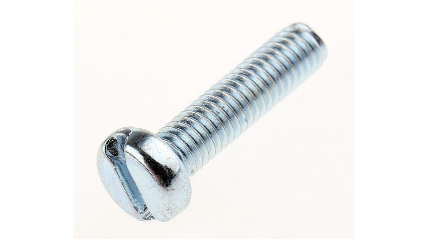 RS PRO Slot  Cheese Head Steel Machine Screws DIN 84, M3x12.0mm