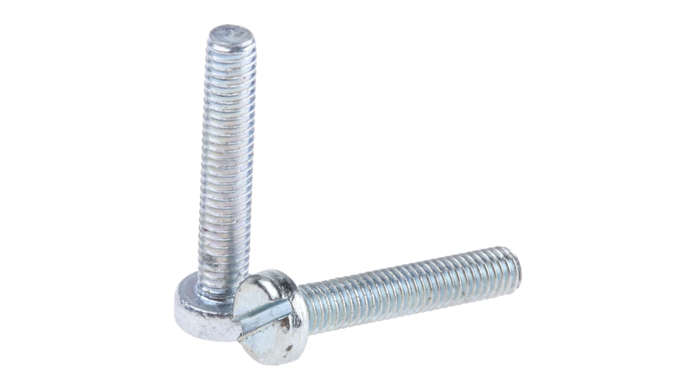 RS PRO Slot  Cheese Head Steel Machine Screws DIN 84, M3x16mm