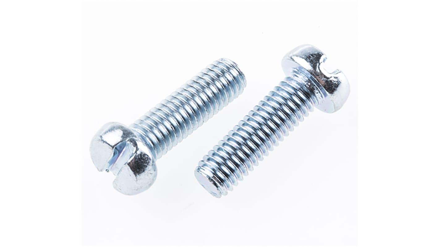 RS PRO Slot Cheese Head Steel Machine Screws DIN 84 x 16.0mm