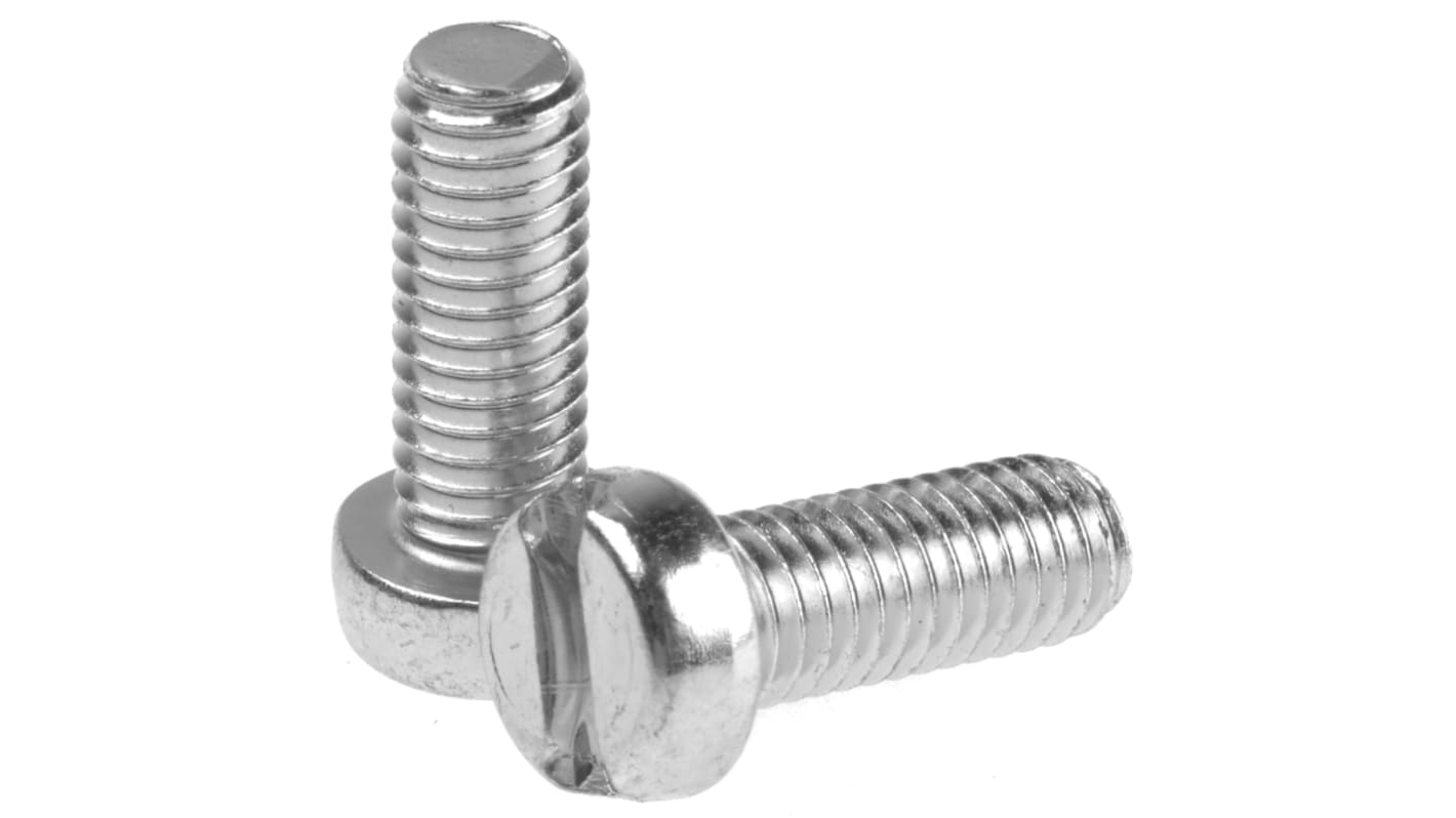 RS PRO Slot Cheese Head Steel Machine Screws DIN 84 x 16.0mm