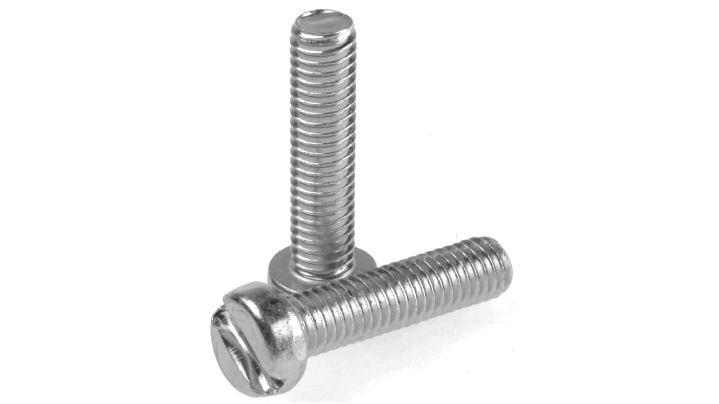 RS PRO Slot Cheese Head Steel Machine Screws DIN 84 x 25.0mm