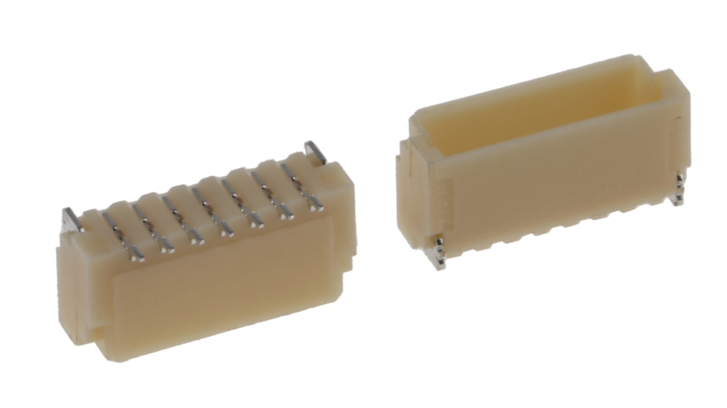 JST SH Series Straight Surface Mount PCB Header, 7 Contact(s), 1.0mm Pitch, 1 Row(s), Shrouded