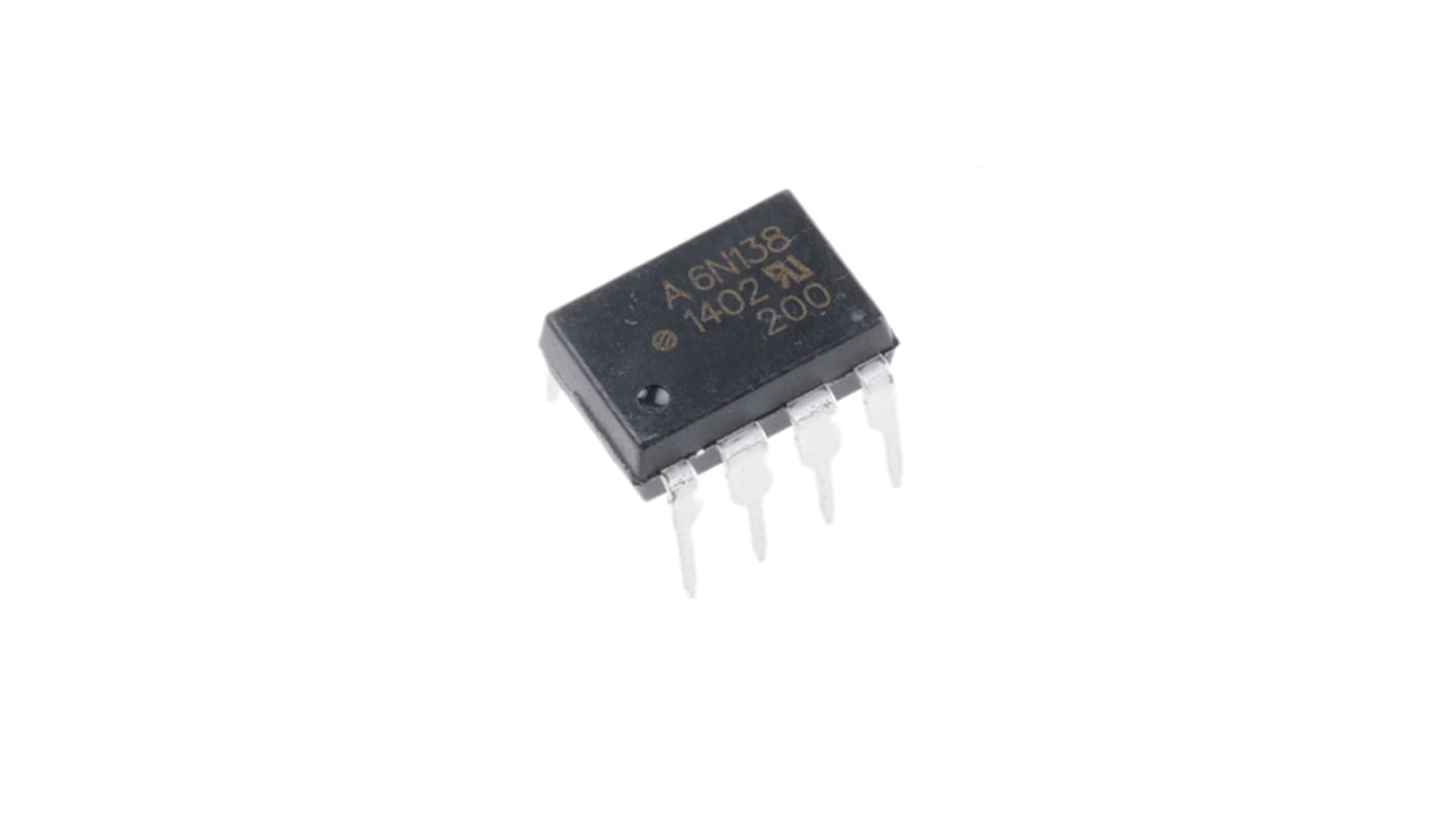 Broadcom, 6N138-000E DC Input Darlington Output Optocoupler, Through Hole, 8-Pin PDIP