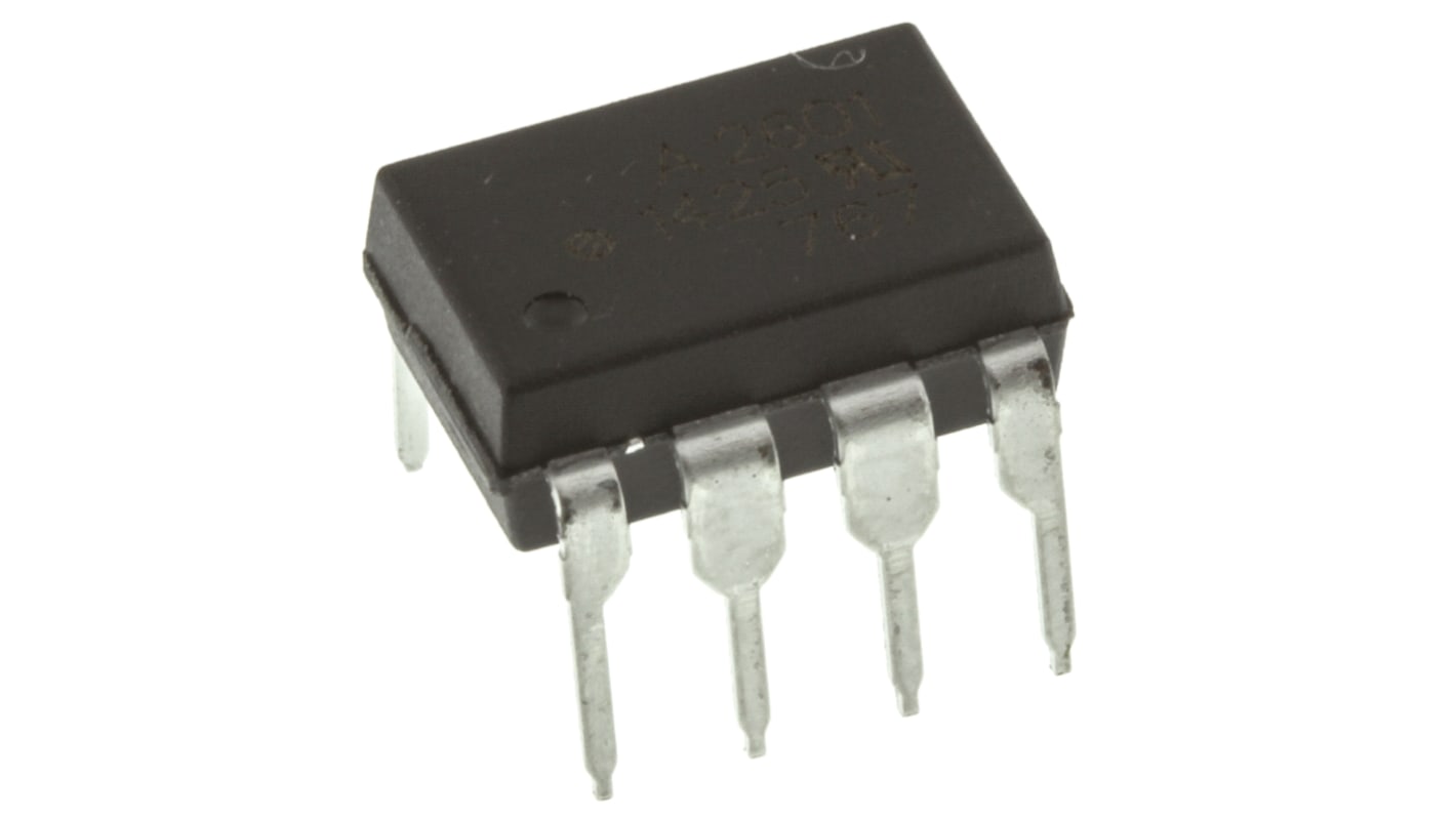 Optoacoplador Broadcom HCPL de 1 canal, Vf= 1.75V, Viso= 3750 V ac, IN. DC, OUT. Transistor, mont. pasante, encapsulado