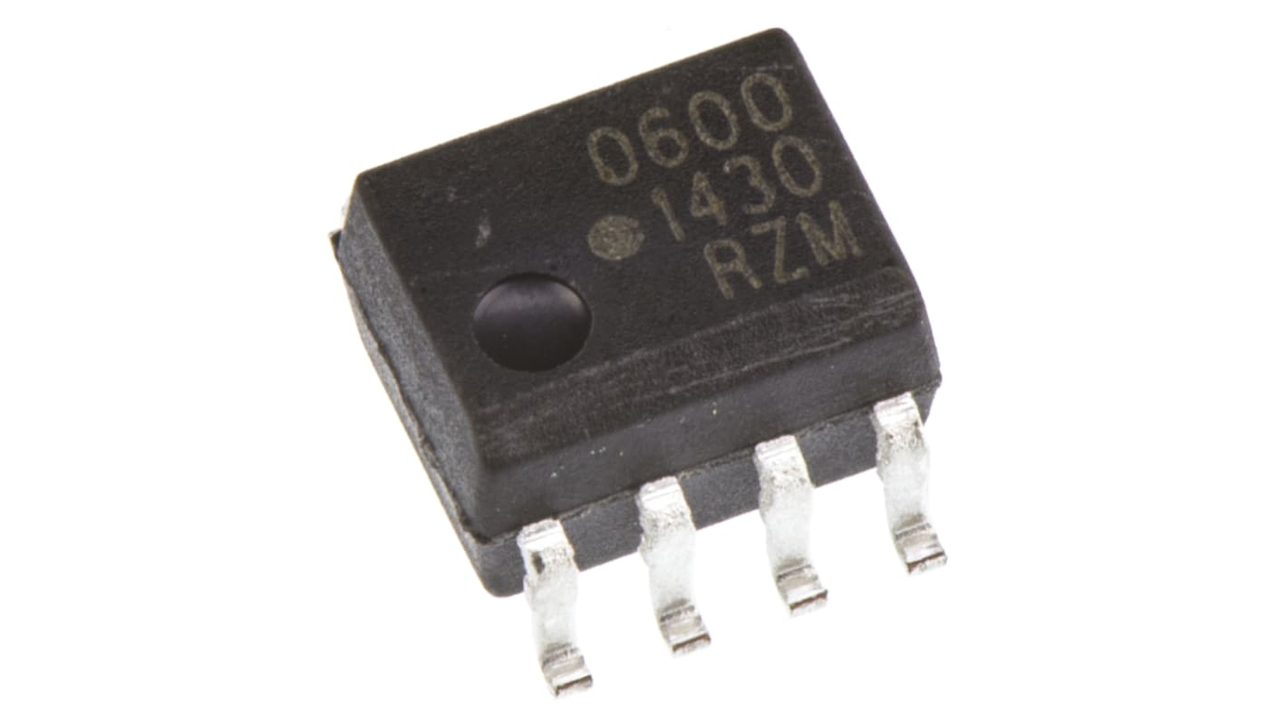 Optoacoplador Broadcom HCPL de 1 canal, Vf= 1.75V, Viso= 3750 V ac, IN. DC, OUT. Transistor, mont. superficial,