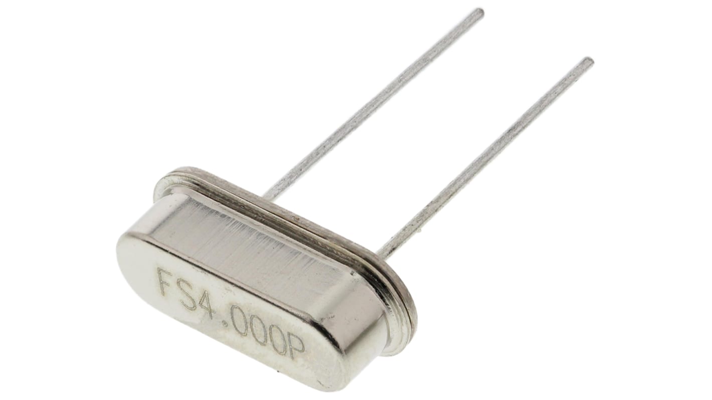 Fox Electronics 4MHz Crystal ±30ppm HC-49-SLF 2-Pin 11.35 x 4.65 x 3.6mm